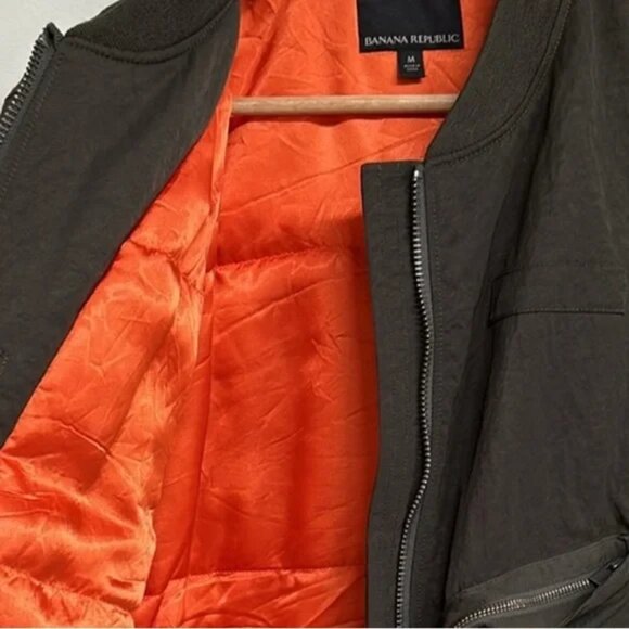 Banana Republic Bomber Jacket in Earth Green Sz M - Picture 3 of 5